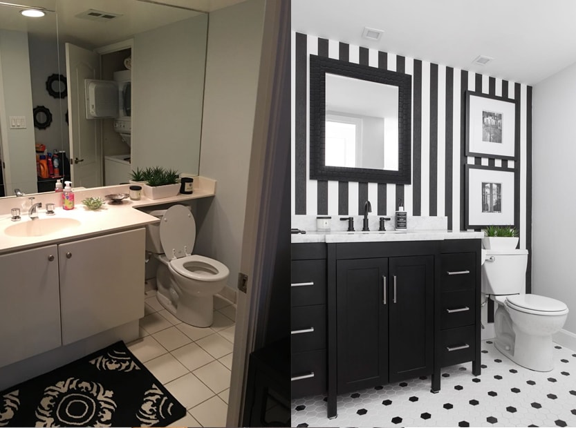 before and after bathroom